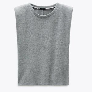 ZARA SOFT-TOUCH TOP WITH SHOULDERS PADS